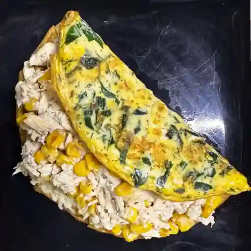 Omelette De Espinaca Y Pollo