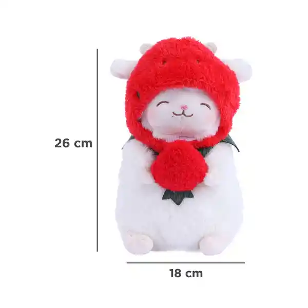 Peluche Cordero Baa Sombrero de Fresa Serie Miniso