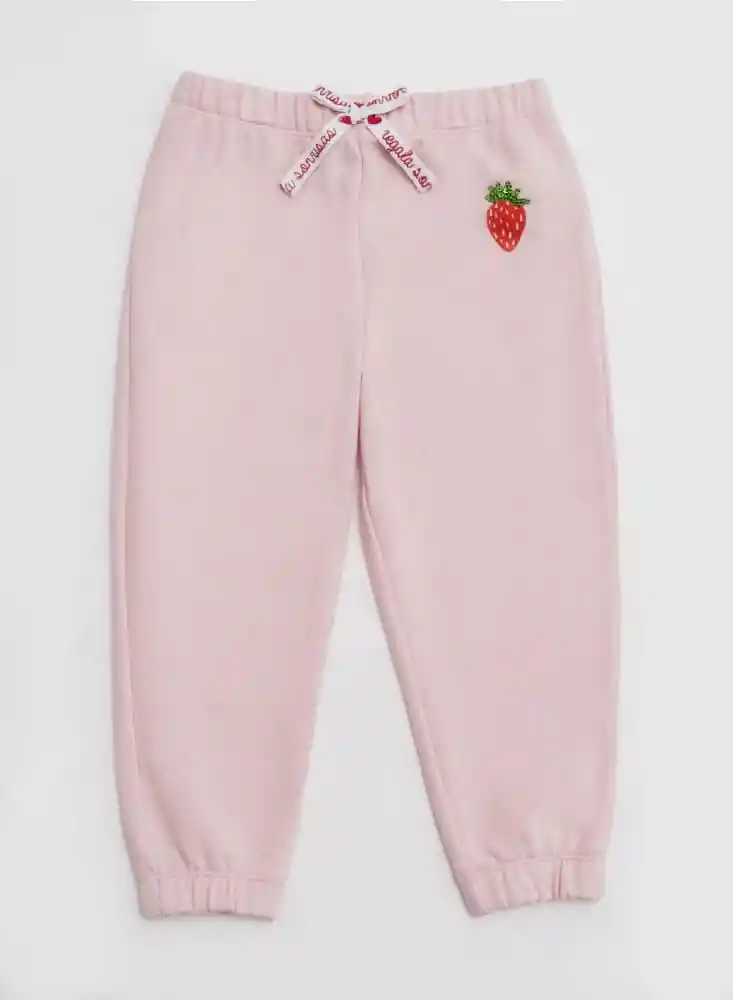 Pantalon Jogger Bb 6/9 Meses - Rosado