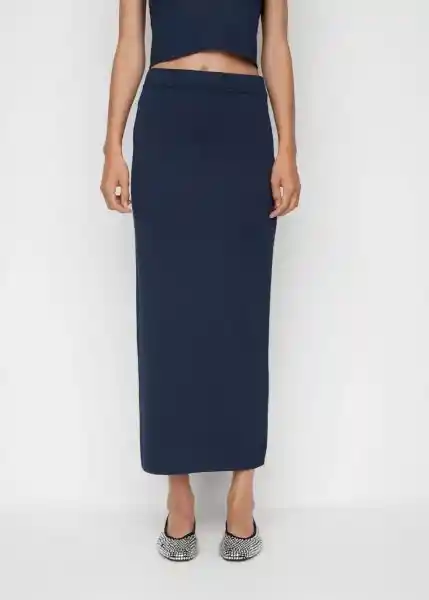 Falda Obie-W Navy Talla S Mujer Mango