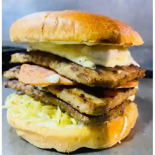 Hamburguesa Triple Full Equipo de Pollo