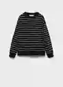 Sudadera Stripes7 Negro Talla 12 Niños Mango