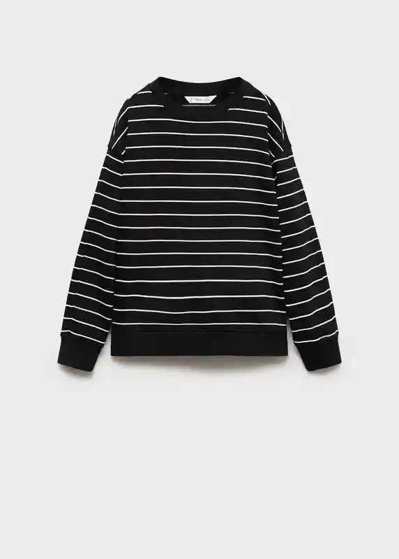 Sudadera Stripes7 Negro Talla 12 Niños Mango