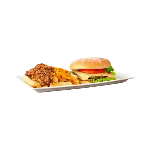 Hamburguesa Doble & Papas con Carne