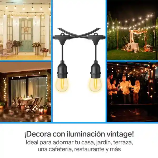 Steren Serie de 24 Focos Led Vintage Para Exteriores