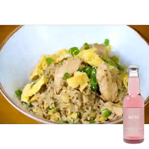 Arroz Chaufa de Pollo +Hatsu Frambuesa&Rosas 300ml