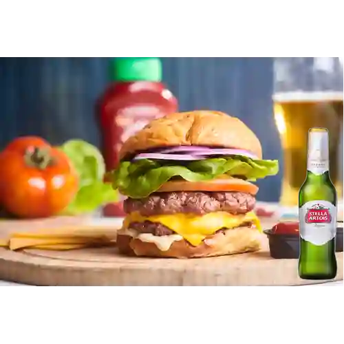 Combo Double Frencheese + Stella Artois Bot. 330ml