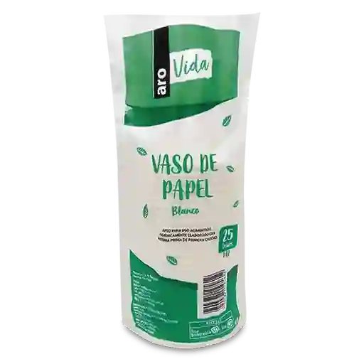 Aro Vaso de Papel Vida Blanco 7 oz