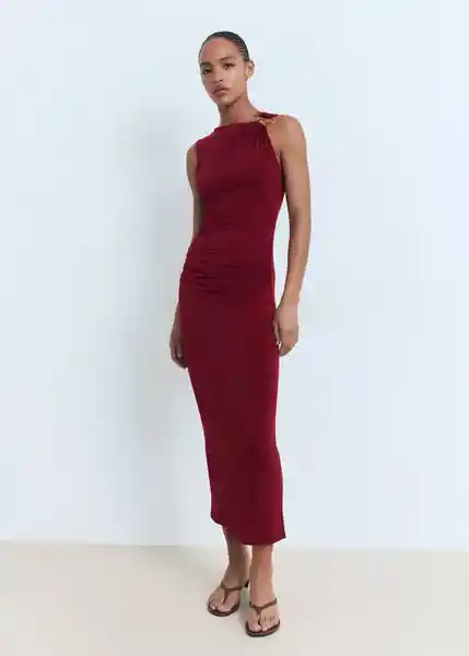 Vestido Petra Burdeos Talla S Mujer Mango