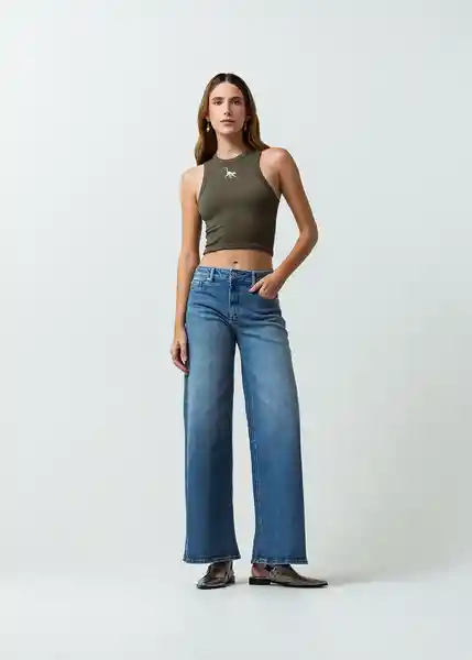Camiseta Mujer Verde Olivo Ultra Oscuro Talla M 402G032 Naf Naf