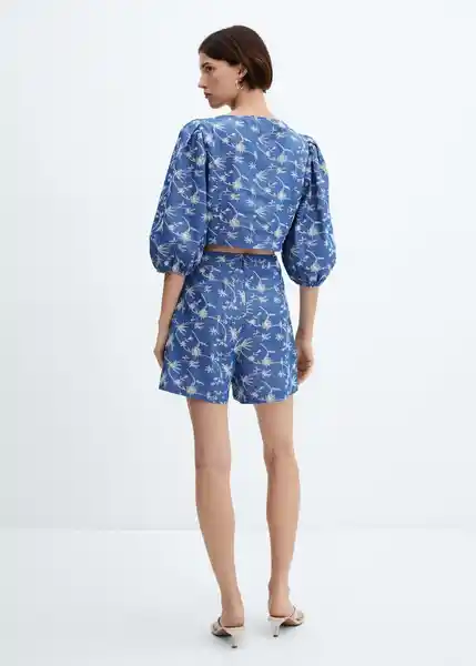 Short Daisy-H Mujer Azul Talla L Mango