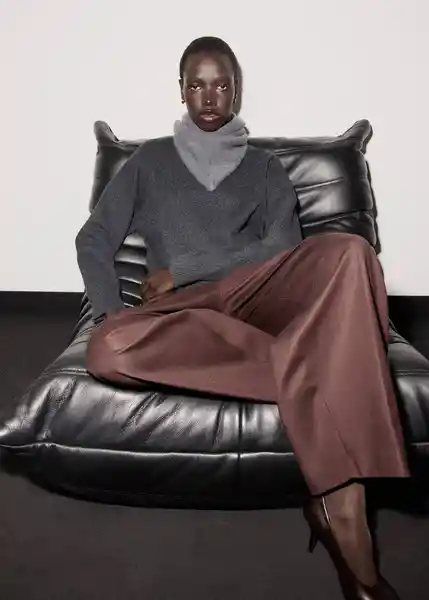 Saco Jersey Ameli Antracita Talla M Mujer Mango