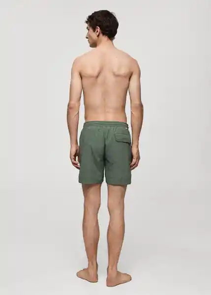 Short Bañador Liso Khaki Talla M Hombre Mango