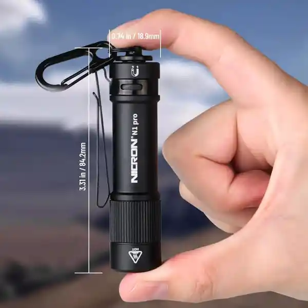 Nicron Linterna Llavero Impermeable Negra N1 Pro