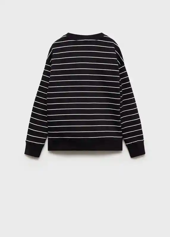 Sudadera Stripes7 Negro Talla 12 Niños Mango