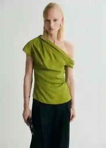 Blusa Grass Verde Talla M Mujer Mango