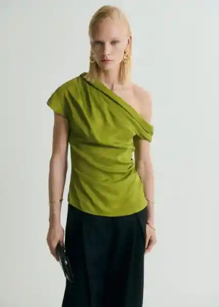 Blusa Grass Verde Talla M Mujer Mango