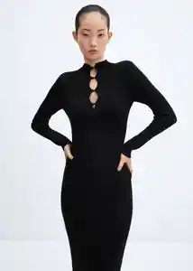 Vestido Buttons Negro Talla S Mujer Mango