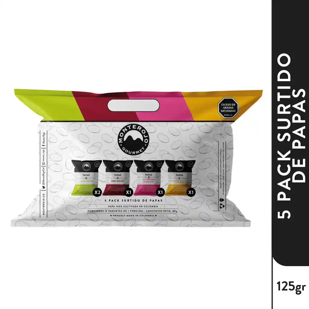 Monterojo 5 Pack Papas Surtido 125gr