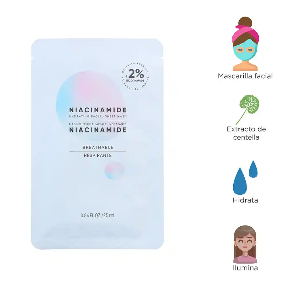 Miniso Mascarilla de Lámina Facial Hidratante de Niacinamida