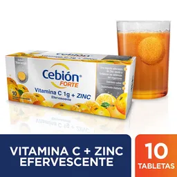 Cebión Forte tabletas Efervescentes de Vitamina C + Zinc con 10 unidades