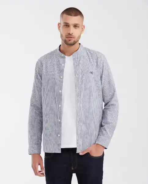 Camisa Striped Larga Azul Medianoche Ultraoscuro M Chevignon