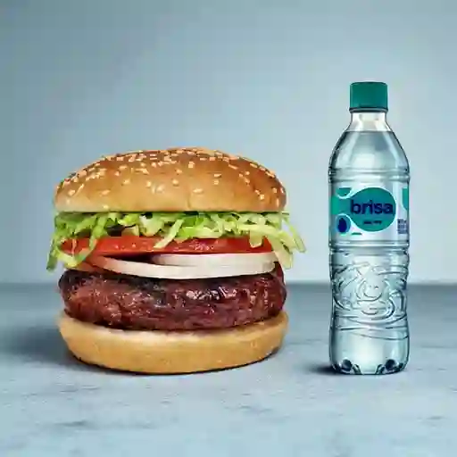 Combo Hamburguesa Sencilla + Brisa Sin Gas 600ML