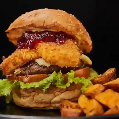 Hamburguesa con Queso Apanado