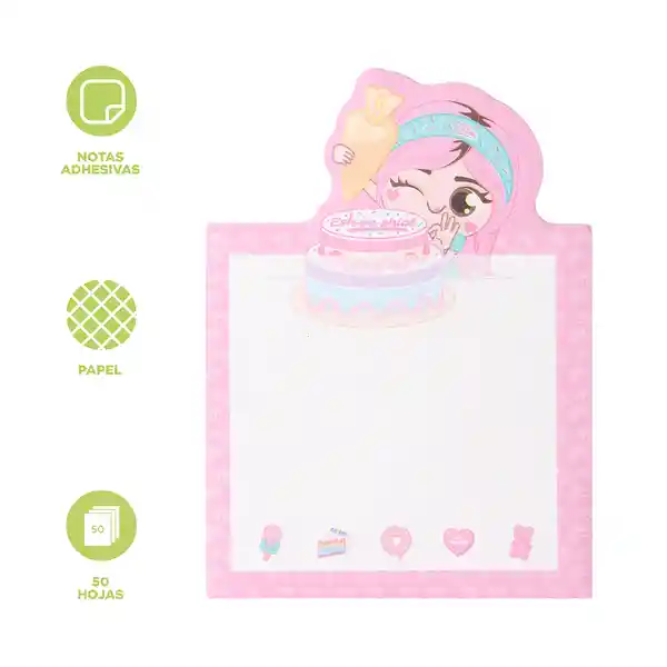 Nota Post-It a 50 Hojas Serie Mis Pastelitos Miniso