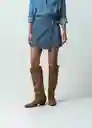 Falda Fungi Mujer Azul Indigo Medio Talla 12 Naf Naf
