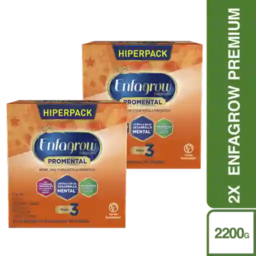 2 x Enfagrow Alimento Lácteo Premium Promental Natural 3 2200 g