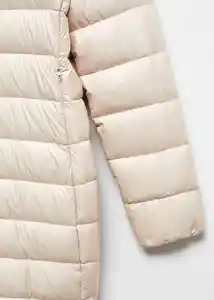 Abrigo Anorak Plumón Beige Talla XS Mujer Mango