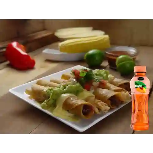 Combo Flautas Mixtas + Fuze Tea Durazno 400ML