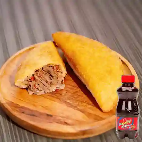Combo Empanada Carne Desmechada c/ Papa + Pony Malta 250ml