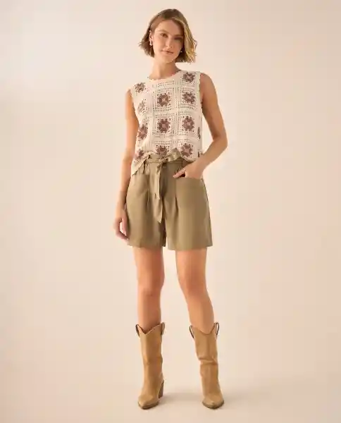 Bermuda Short Verde Pantano Medio Talla 12 659G002 Esprit