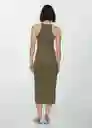 Vestido Tini Khaki Talla 18 Mujer Mango