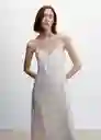 Vestido Tommy-L Beige Talla L Mujer Mango