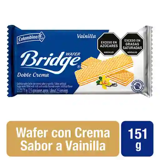 Bridge Galletas Wafer Doble Crema Sabor a Vainilla