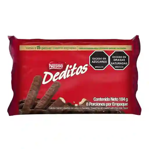 Galletas dulces DEDITOS cubiertas con sabor a chocolate 8 Unds x 184g