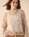 Blusa Tejido Crudo Nevisca Claro Talla M 661G000 Esprit