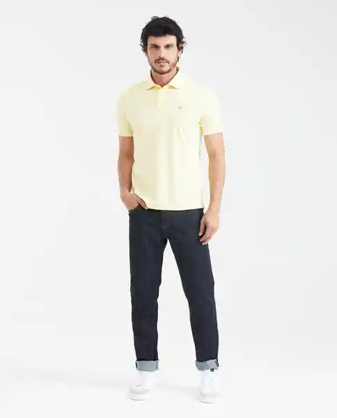 Camiseta Polo Summer Jacquard Amarillo Pastel Claro XS Chevignon