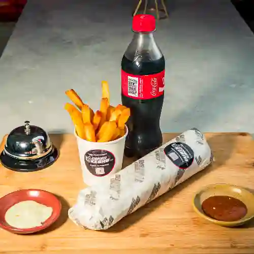 Kebab Colombiano+ Papitas y Gaseosa 400m