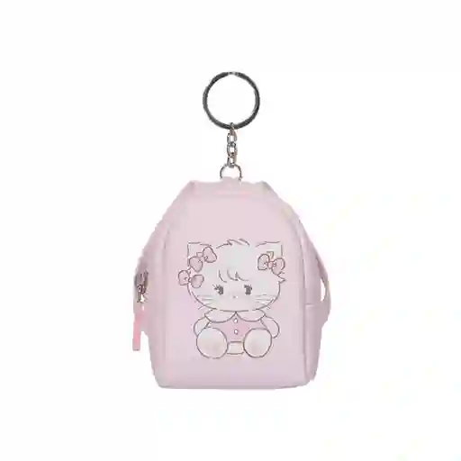 Monedero Con Llavero Serie Mikko Mochila Mini Rosa Miniso