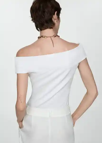 Camiseta Bacalary Blanco Talla L Mujer Mango