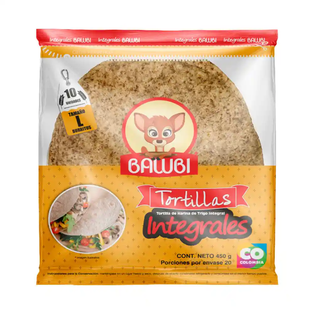 Tortillas Harina de Trigo Integral Balubi L 10 Und