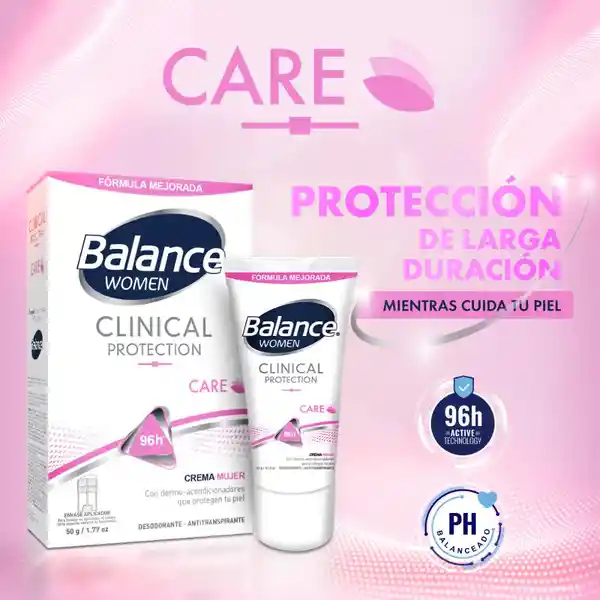 Desodorante Balance Crema Clinical Care Mujer 2x50gr 