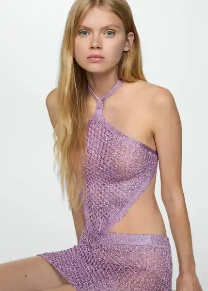 Falda Oasis Morado Talla S Mujer Mango