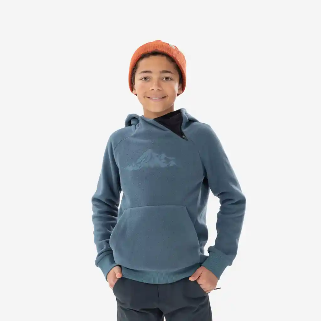 Saco Polar de Senderismo Para Niños 7-15 Años Quechua Gris Oscuro