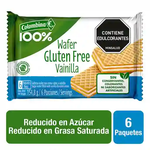 Colombina 100% Galleta Wafer de Vainilla sin Gluten
