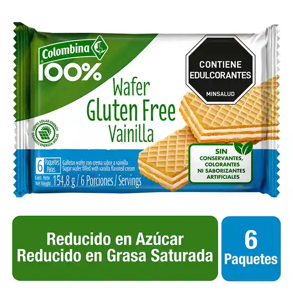 Colombina 100% Galleta Wafer de Vainilla sin Gluten